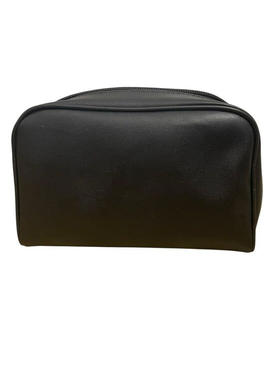 Handbags - Black Faux Leather Travel Makeup Bag Cosmetic Case
